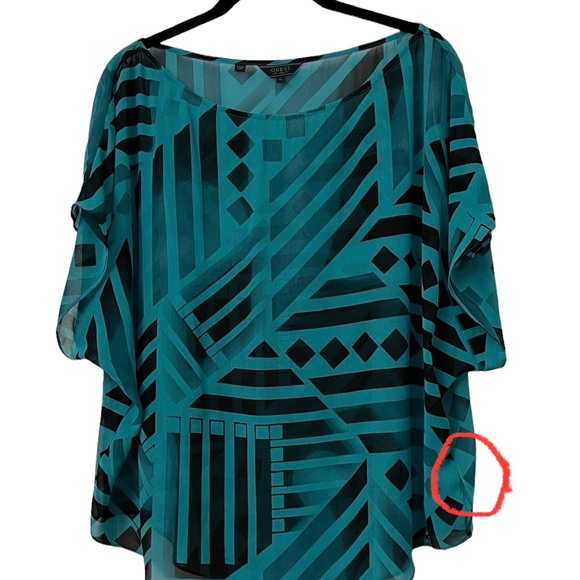 GUESS-Los Angeles | SHEER TUNIC TOP | SZ L | - Picture 9 of 10
